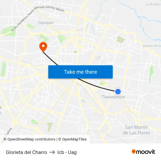 Glorieta del Charro to Icb - Uag map