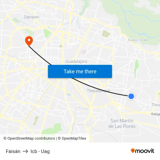 Faisán to Icb - Uag map