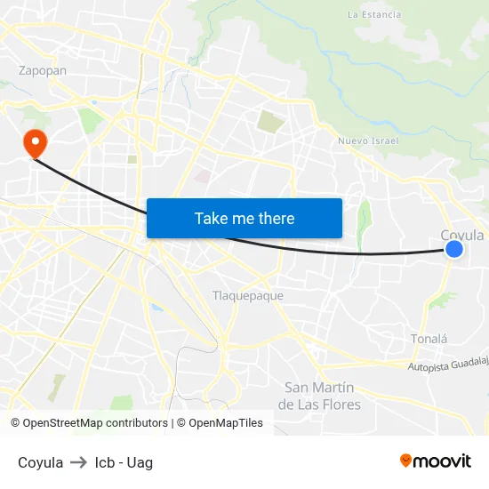 Coyula to Icb - Uag map