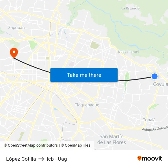 López Cotilla to Icb - Uag map