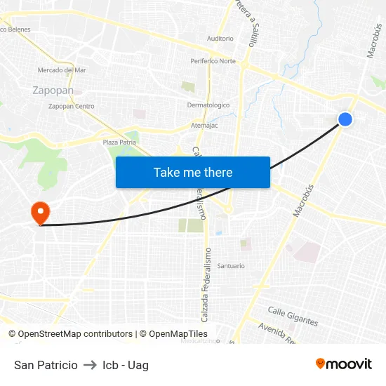 San Patricio to Icb - Uag map