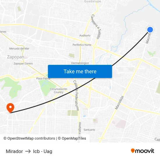 Mirador to Icb - Uag map