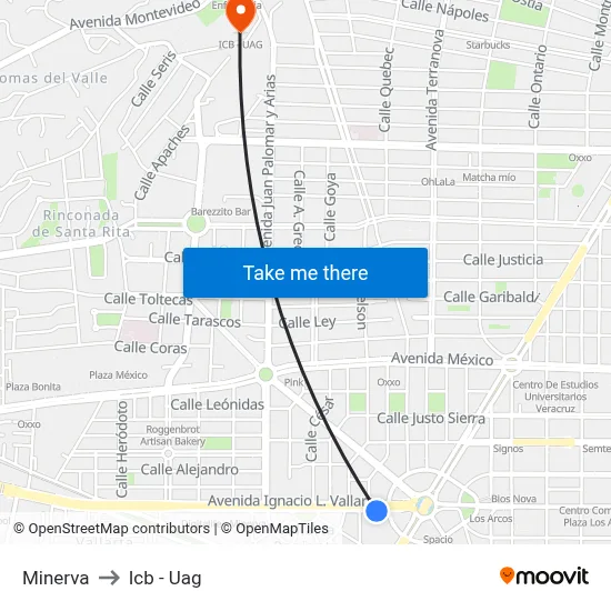 Minerva to Icb - Uag map
