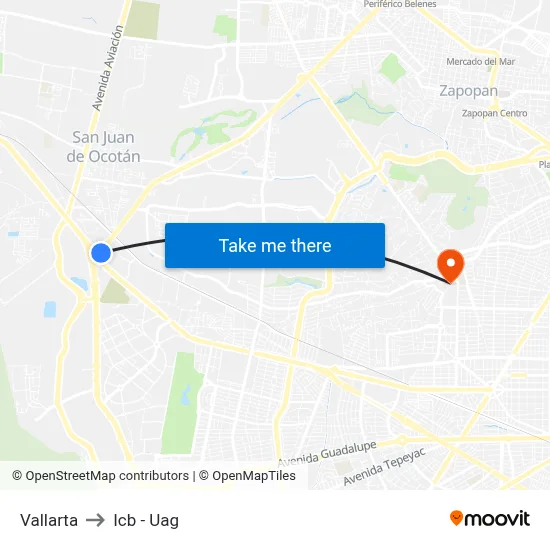 Vallarta to Icb - Uag map
