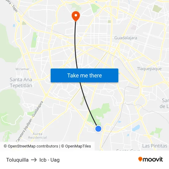 Toluquilla to Icb - Uag map