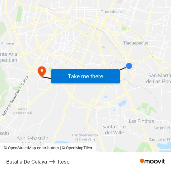 Batalla De Celaya to Iteso map