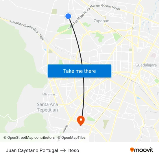 Juan Cayetano Portugal to Iteso map