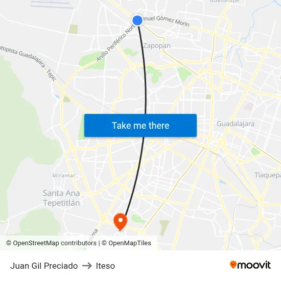 Juan Gil Preciado to Iteso map