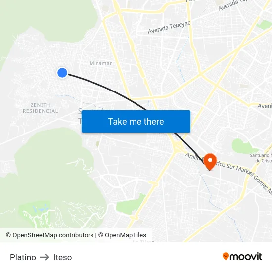 Platino to Iteso map