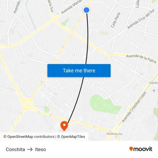 Conchita to Iteso map