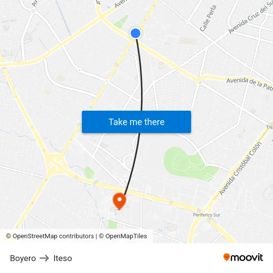 Boyero to Iteso map