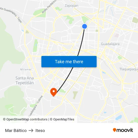 Mar Báltico to Iteso map