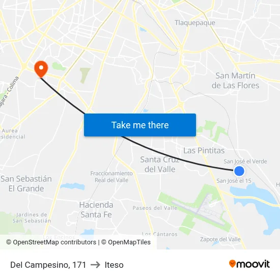 Del Campesino, 171 to Iteso map