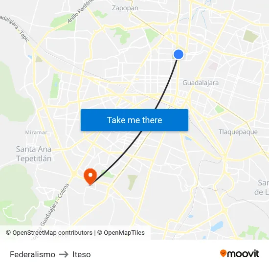 Federalismo to Iteso map