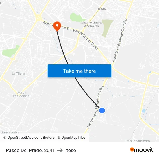 Paseo Del Prado, 2041 to Iteso map