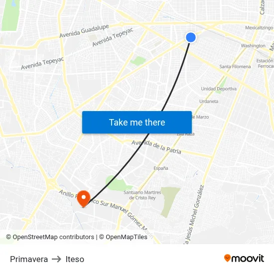 Primavera to Iteso map