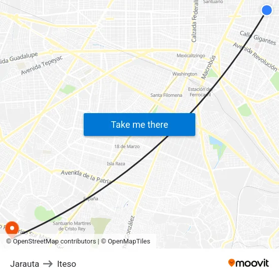 Jarauta to Iteso map