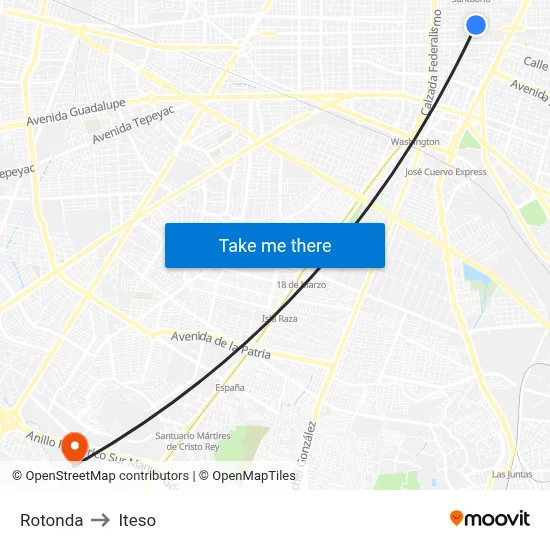 Rotonda to Iteso map
