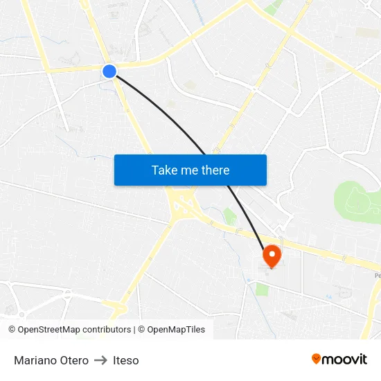 Mariano Otero to Iteso map