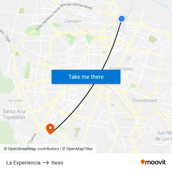 La Experiencia to Iteso map