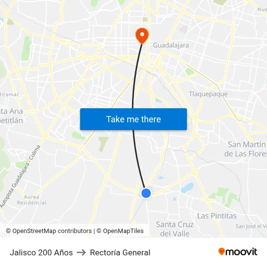 Jalisco 200 Años to Rectoría General map