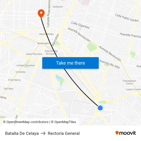 Batalla De Celaya to Rectoría General map