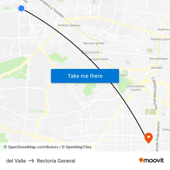 del Valle to Rectoría General map
