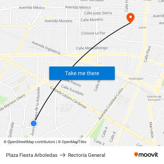 Plaza Fiesta Arboledas to Rectoría General map