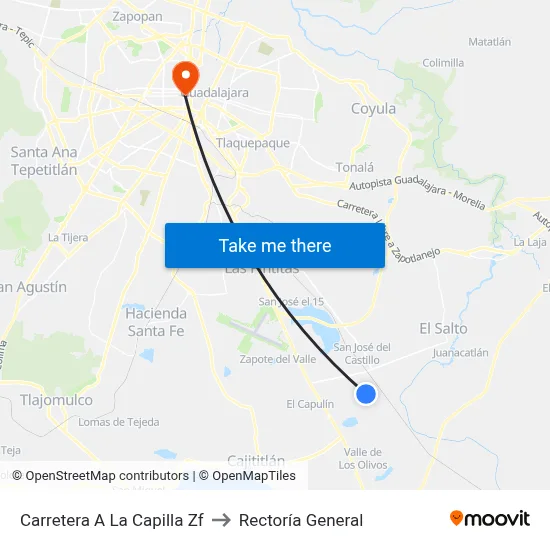 Carretera A La Capilla Zf to Rectoría General map