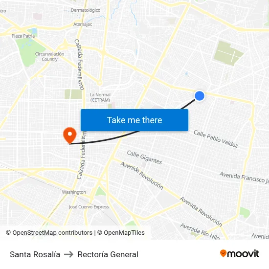 Santa Rosalía to Rectoría General map