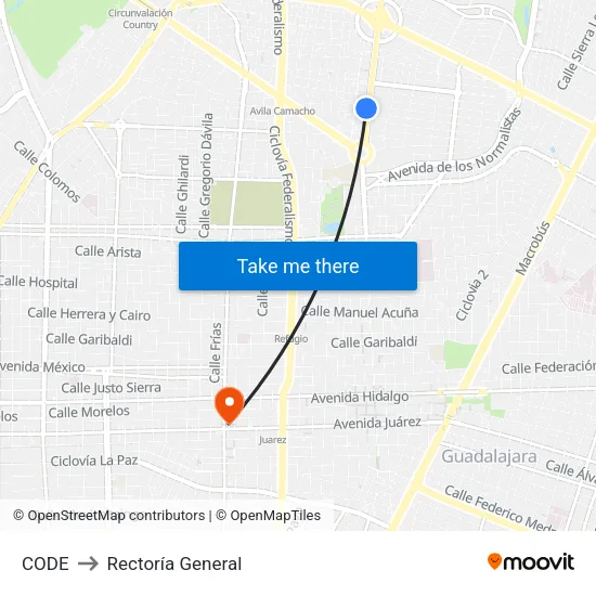 CODE to Rectoría General map