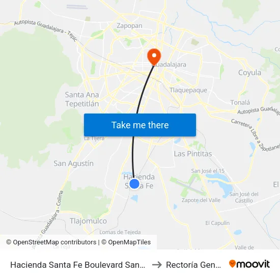 Hacienda Santa Fe Boulevard Santa Fe to Rectoría General map