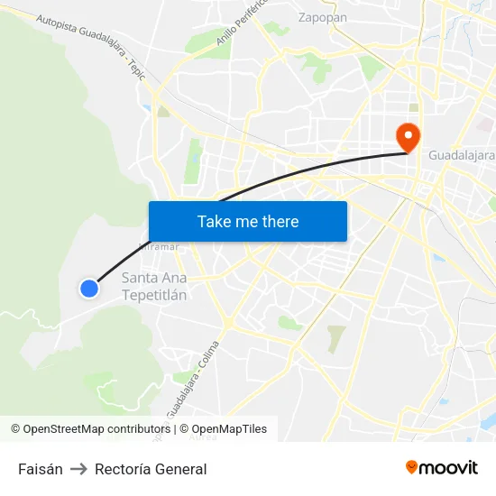 Faisán to Rectoría General map