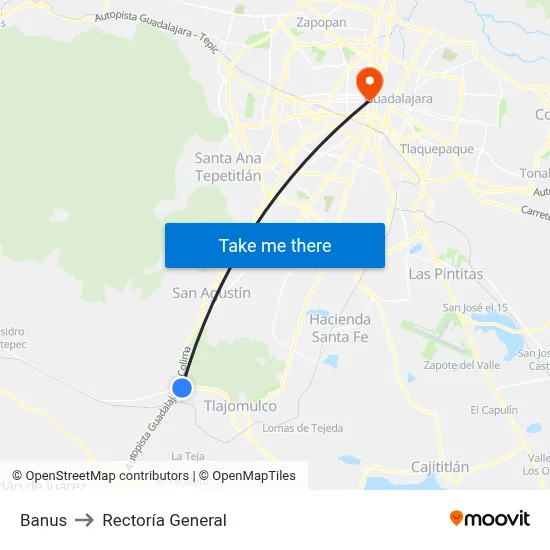 Banus to Rectoría General map