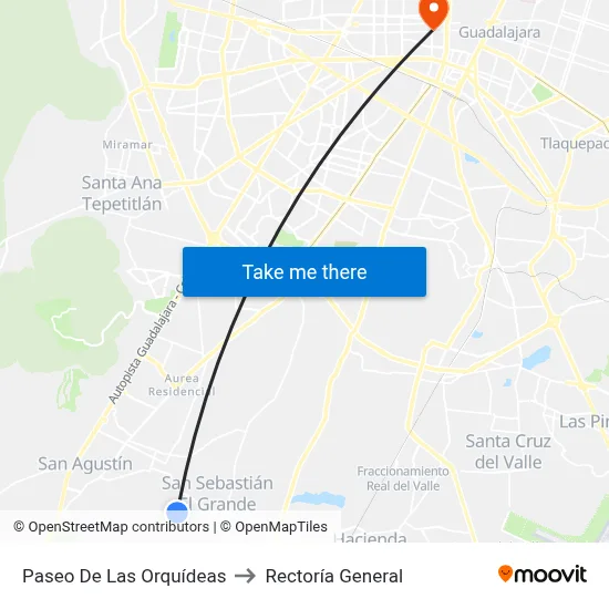 Paseo De Las Orquídeas to Rectoría General map