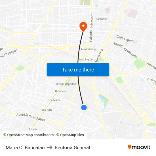 María C. Bancalari to Rectoría General map