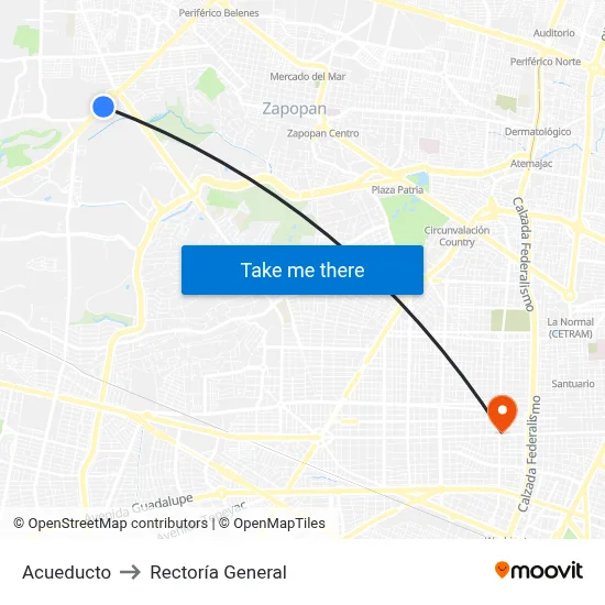 Acueducto to Rectoría General map