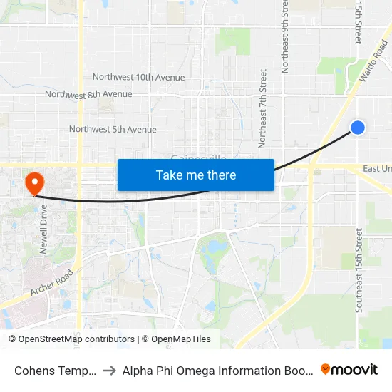 Cohens Temple to Alpha Phi Omega Information Booth map