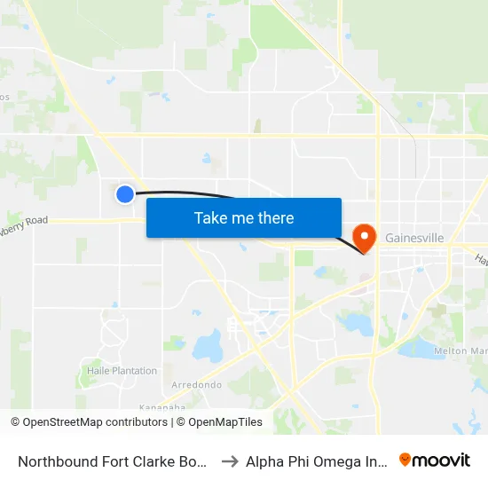 Northbound Fort Clarke Boulevard @ Eagle Point to Alpha Phi Omega Information Booth map