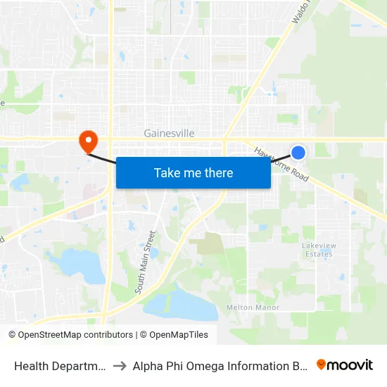 Health Department to Alpha Phi Omega Information Booth map