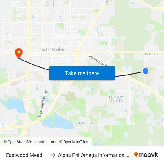Eastwood Meadows to Alpha Phi Omega Information Booth map