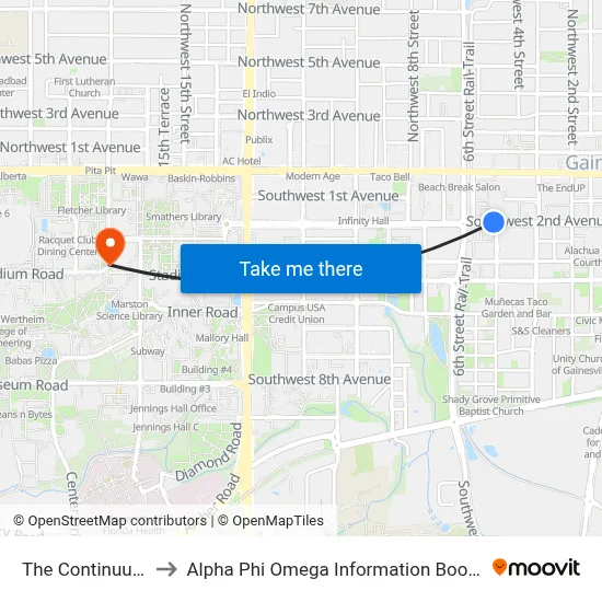 The Continuum to Alpha Phi Omega Information Booth map