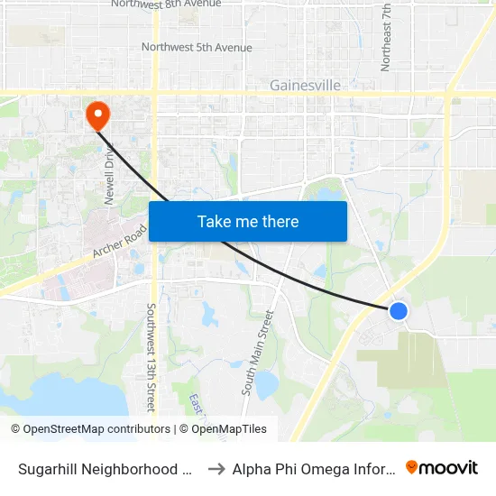 Sugarhill Neighborhood @ SE 4th Street to Alpha Phi Omega Information Booth map