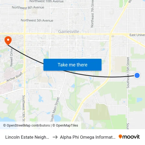 Lincoln Estate Neighborhood to Alpha Phi Omega Information Booth map