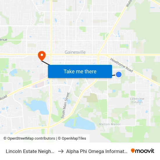 Lincoln Estate Neighborhood to Alpha Phi Omega Information Booth map