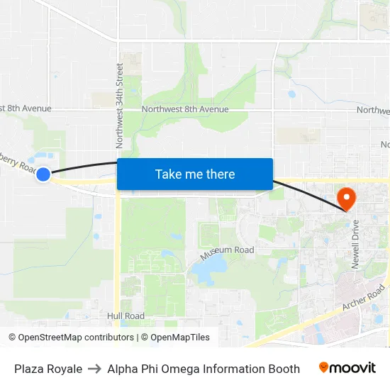 Plaza Royale to Alpha Phi Omega Information Booth map