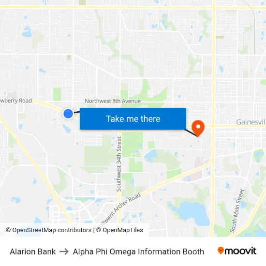 Alarion Bank to Alpha Phi Omega Information Booth map