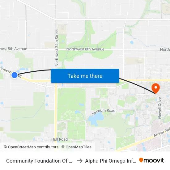 Community Foundation Of North Central Florida to Alpha Phi Omega Information Booth map