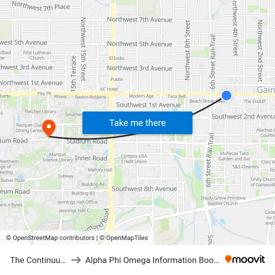 The Continuum to Alpha Phi Omega Information Booth map