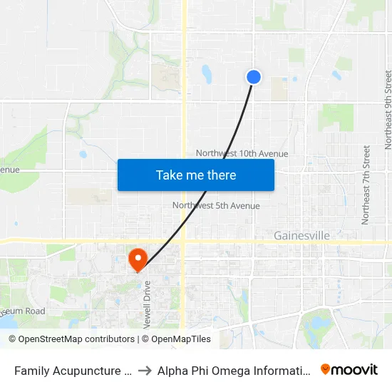 Family Acupuncture Center to Alpha Phi Omega Information Booth map